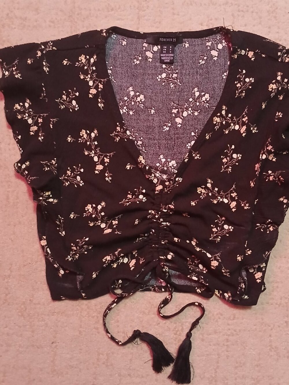Sleeveless Summer Midriff Flowered Whimsigoth Top